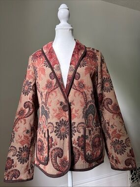 KASPER Y2K Paisley Fairy Grandma Cottagecore Blazer‎ Sz 12P